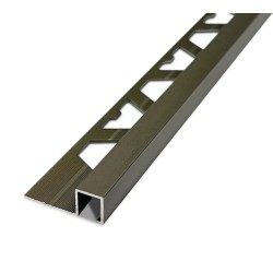 ATRIM GUARDACANTOS ALUMINIO QUADRA (10*10MM*2,5M) OLIVO