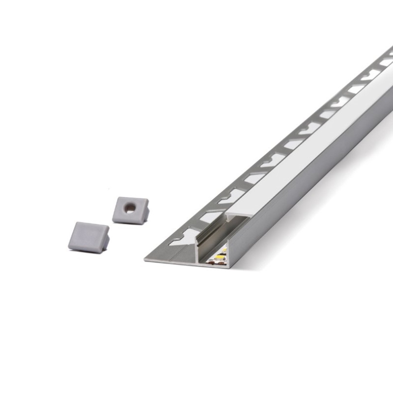 ATRIM GUARDACANTOS ALUMINIO LED QUADRA SIMPLE (10*13MM*2.5M)CROMO MATE