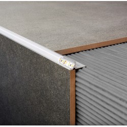 ATRIM GUARDACANTOS ALUMINIO LED QUADRA DUO (10*10MM*2,5M) CROMO MATE