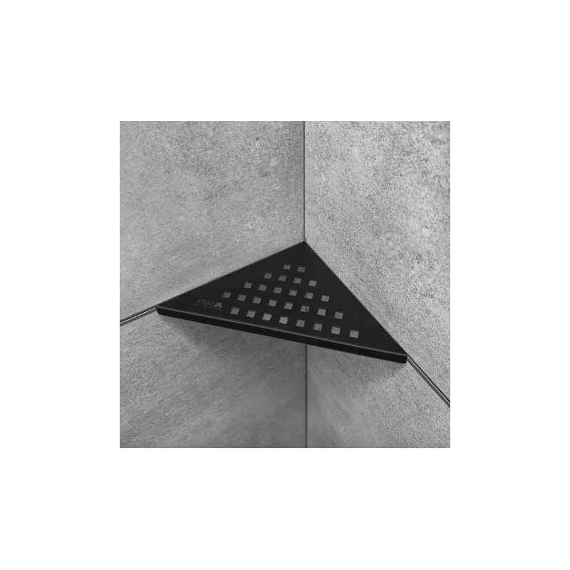 ATRIM ESTANTE ESQUINERO TRIANGULAR NEGRO MATE CUADRADO PARA APLICAR