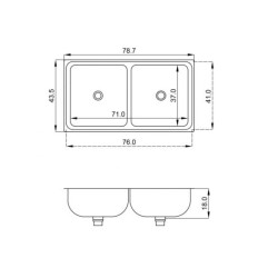MI PILETA DOBLE S/M-ENC S/AG AC304 76X41X17- 786E