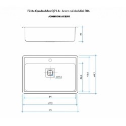 JOHNSON PILETA Q71A QUADRA MAX SIMPLE CON ORIFICIO P30Q71ADD