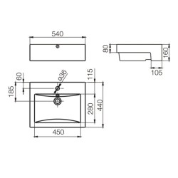 FERRUM BACHA DONGIO SEMI ENCASTRE RECTANGULAR