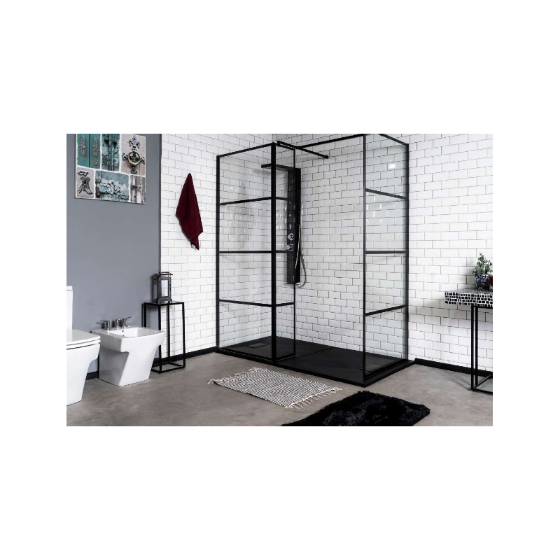 GORENA MAMPARA MONTREAL 3HOJAS 160*80*200CM NEGRO