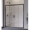 GORENA MAMPARA GALAPAGOS BK 2HOJAS 2PANELES 180*190CM NEGRO TRANSPARENTE