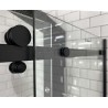 GORENA MAMPARA BELFAST 2HOJAS 1MOVIL 140*80*190CM NEGRO TRANSPARENTE