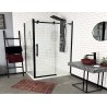 GORENA MAMPARA BELFAST 2HOJAS 1MOVIBLE 120*80*190CM NEGRO TRASNPARENTE