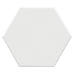 ACUARELA HEXAGONAL PORCELANTO BLANCO MATE 17.5X20