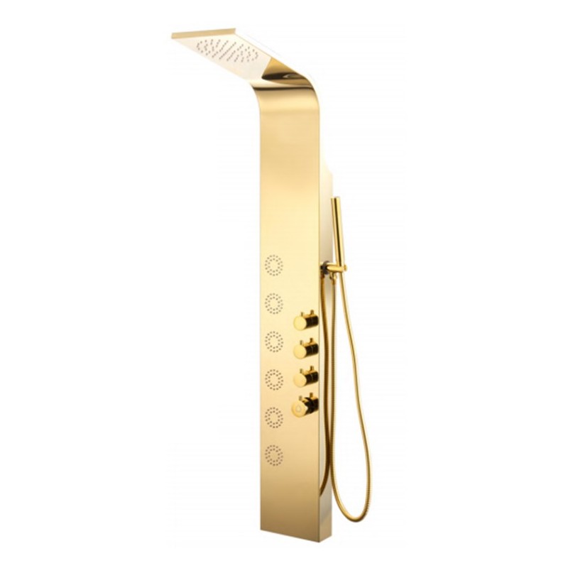 GORENA COLUMNA HIDROMASAJES DUBAI 140*20CM ACERO INOXIDABLE DORADO