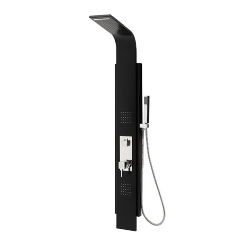 GORENA COLUMNA HIDROMASAJES BALI 150*20CM ALUMINIO NEGRO