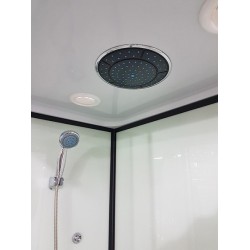GORENA CABINA DE HIDROMASAJES ELBA 80*120*212CM TRASLUCIDA CROMO NEGRO