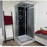 GORENA CABINA DE HIDROMASAJE EBRO 90*90*212CM CRISTAL TRASLUCIDA CROMO NEGRO