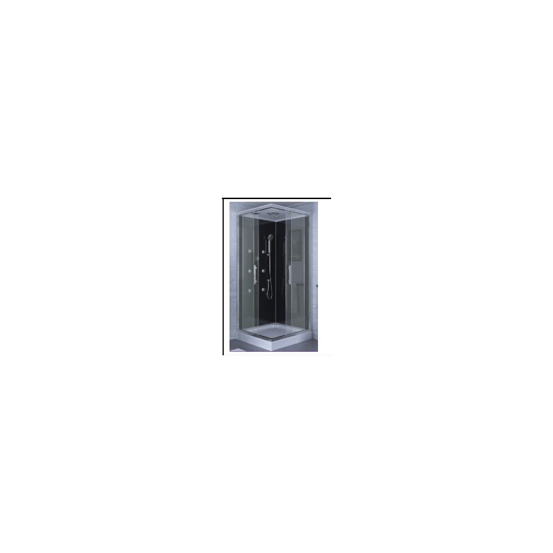 GORENA CABINA DE HIDROMASAJE EBRO 90*90*212CM CRISTAL TRASLUCIDA CROMO NEGRO
