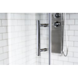 GORENA BOX QUEBEC 100*100CM CROMO Y CRISTAL TRASLUCIDO