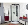 GORENA BOX HONG KONG 90*90CM SEMICIRCULO NEGRO TRASLUCIDO