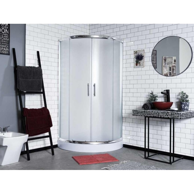 GORENA BOX HONG KONG 90*90CM SEMICIRCULO CROMO TRASLUCIDO