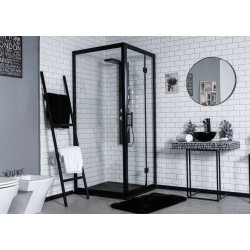 GORENA BOX ATENAS 100*100CM PERFIL NEGRO TRASLUCIDO