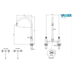 VASSER VEGA LEVER GRIFERIA COCINA BIMANDO 20/2301L