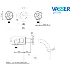 VASSER GRIF LAVAT P/P BLUME NG/CR 28/1021.NC