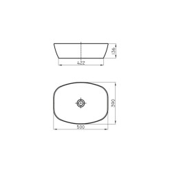 FERRUM BACHA APOYO TORI RECTANGULAR SLIM BLANCO (50*39CM)