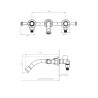 ANDEZ ANTIQUE LEVER LAVATORIO PARED 3 AGUJEROS BRONCE VIEJO