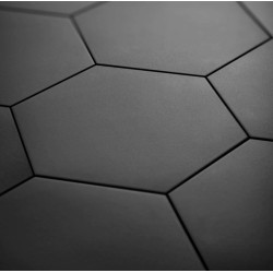 ACUARELA HEXAGONAL PORCELANATO NEGRO MATE 17.5X20cm