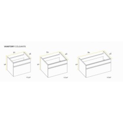 BUONA VANITORIO COLGANTE 80CM PRIMA PVC BLANCO BRILLANTE