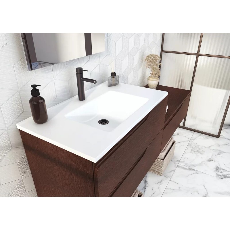 BUONA VANITORIO COLGANTE 80CM GRECO 2CAJONES WENGUE