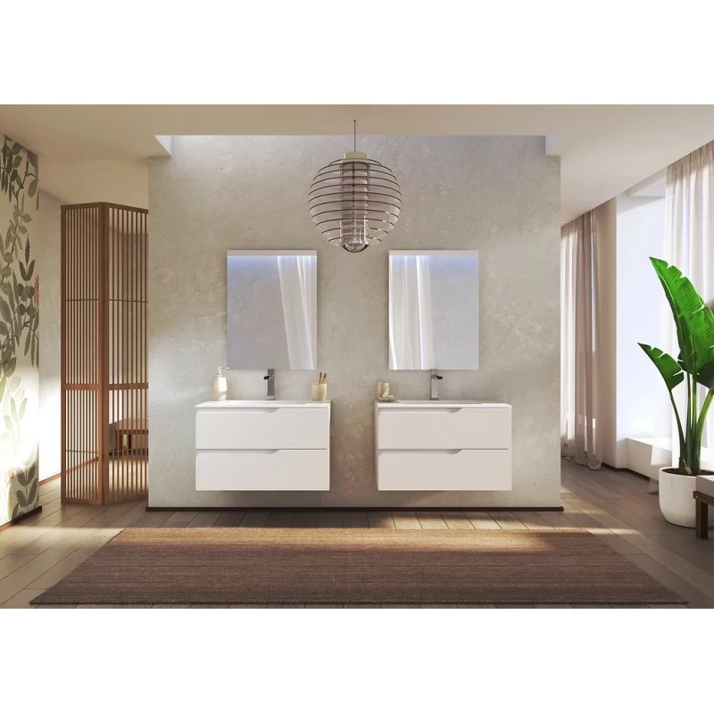 BUONA VANITORIO COLGANTE 80CM GRECO 2CAJONES BLANCO