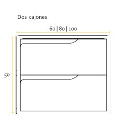 BUONA VANITORIO COLGANTE 80CM GRECO 2CAJONES BLANCO