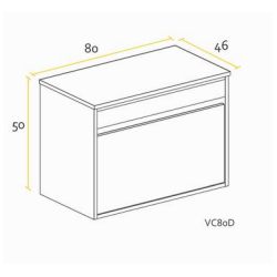 BUONA VANITORIO COLGANTE 80CM DESIR PVC WENGUE-BLANCO SATINADO