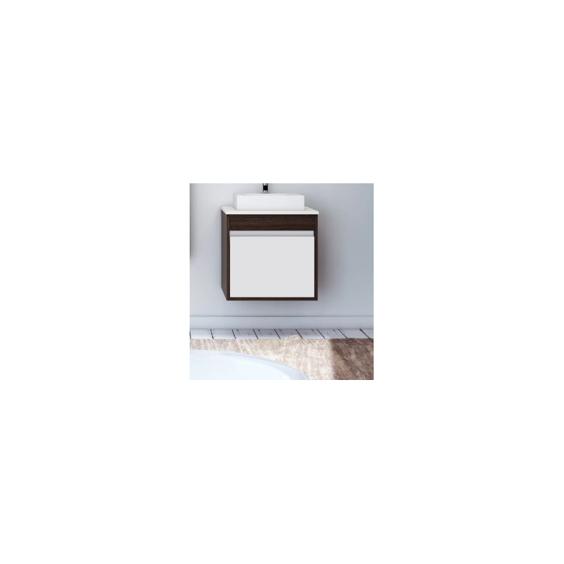 BUONA VANITORIO COLGANTE 80CM DESIR PVC WENGUE-BLANCO SATINADO