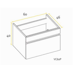BUONA VANITORIO COLGANTE 60CM PRIMA PVC BLANCO BRILLOSO