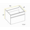 BUONA VANITORIO COLGANTE 60CM PRIMA PVC BLANCO BRILLOSO