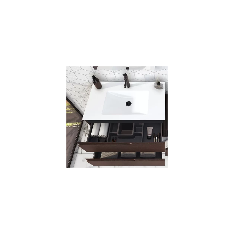 BUONA VANITORIO COLGANTE 60CM GRECO 2CAJONES WENGUE