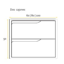 BUONA VANITORIO COLGANTE 60CM GRECO 2CAJONES BLANCO