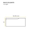 BUONA VANITORIO COLGANTE 60CM GRECO CAJON BAJO CALIFORNIA