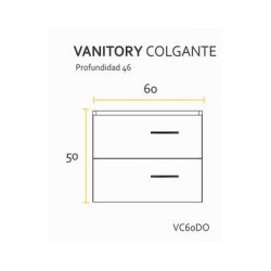 BUONA VANITORIO COLGANTE 60CM DONNA BLANCO TEXTURADO
