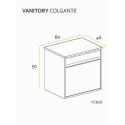 BUONA VANITORIO COLGANTE 60CM DESIR PVC BLANCO ARTICO