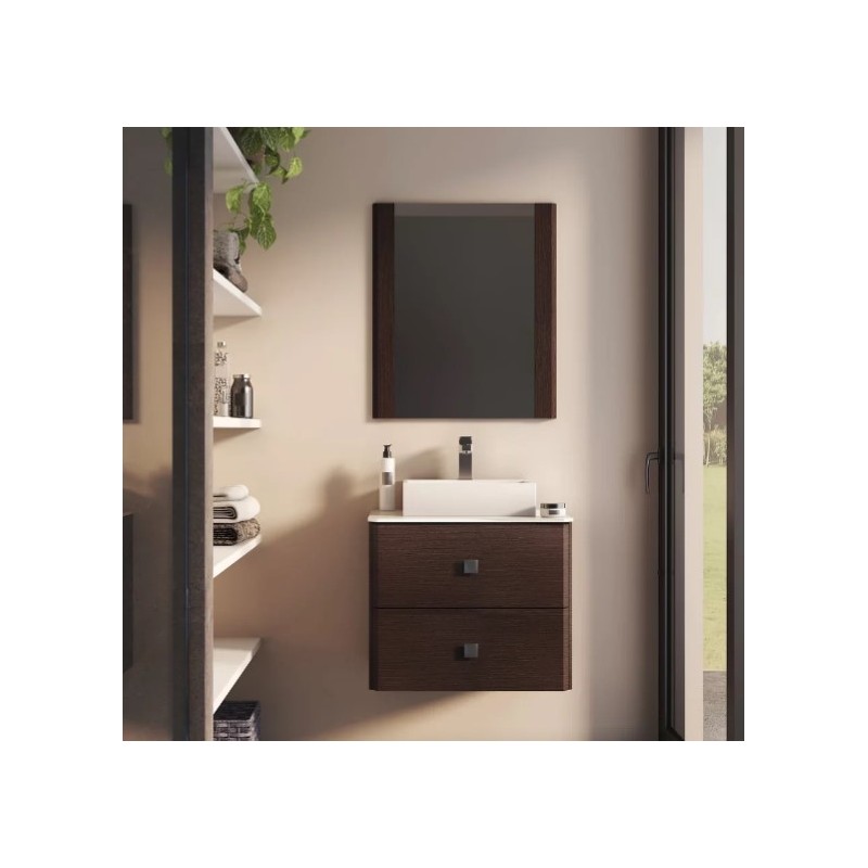 BUONA VANITORIO COLGANTE 60CM CLEO 2CAJONES WENGUE