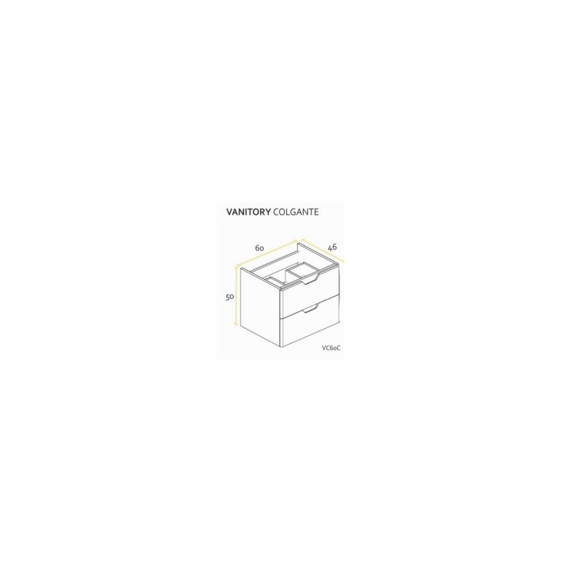 BUONA VANITORIO COLGANTE 60CM CIMA PVC OLIVA