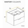 BUONA VANITORIO COLGANTE 60CM CIMA PVC OLIVA