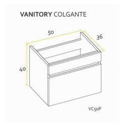BUONA VANITORIO COLGANTE 50CM PRIMA PVC BLANCO BRILLANTE