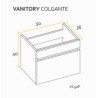 BUONA VANITORIO COLGANTE 50CM PRIMA PVC BLANCO BRILLANTE
