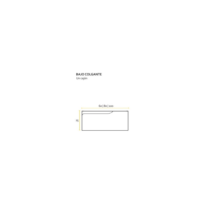 BUONA VANITORIO COLGANTE 100CM GRECO CAJON BAJO BLANCO
