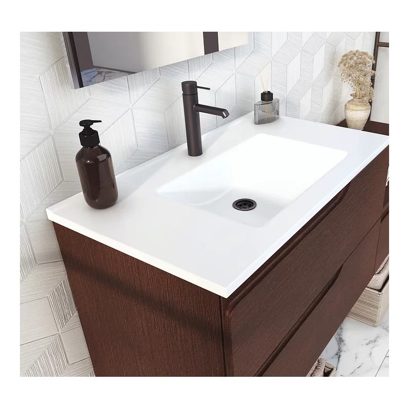 BUONA VANITORIO COLGANTE 100CM GRECO 2CAJONES WENGUE