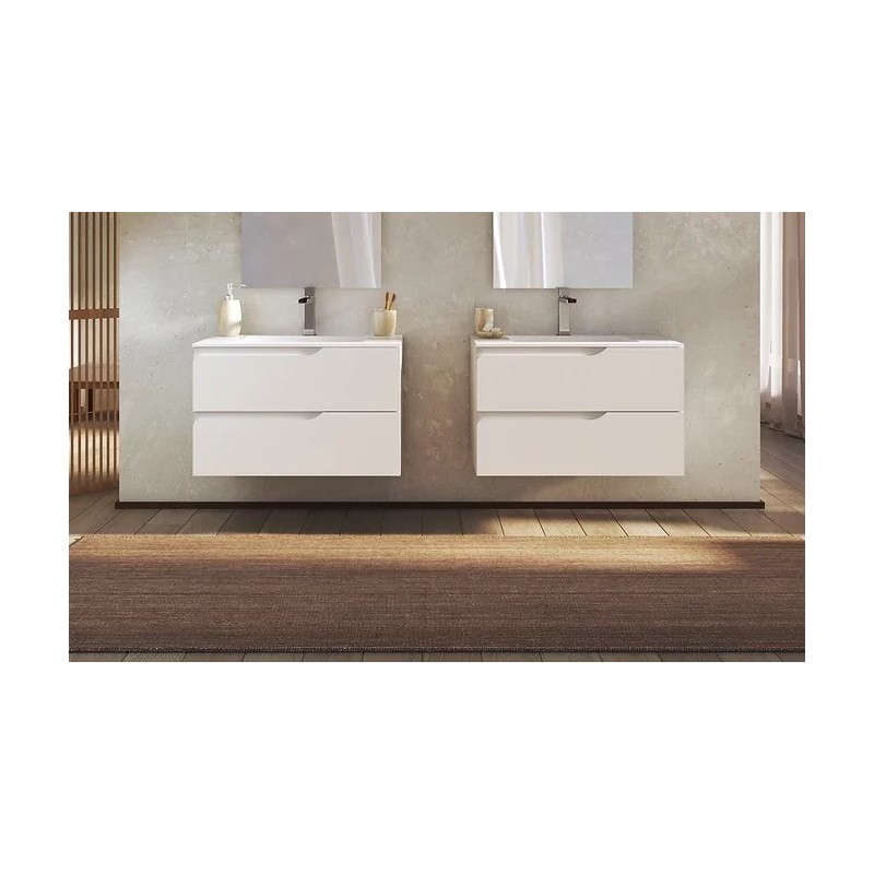 BUONA VANITORIO COLGANTE 100CM GRECO 2CAJONES BLANCO