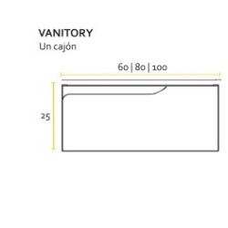 BUONA VANITORIO COLGANTE 100CM GRECO 1CAJA WENGUE