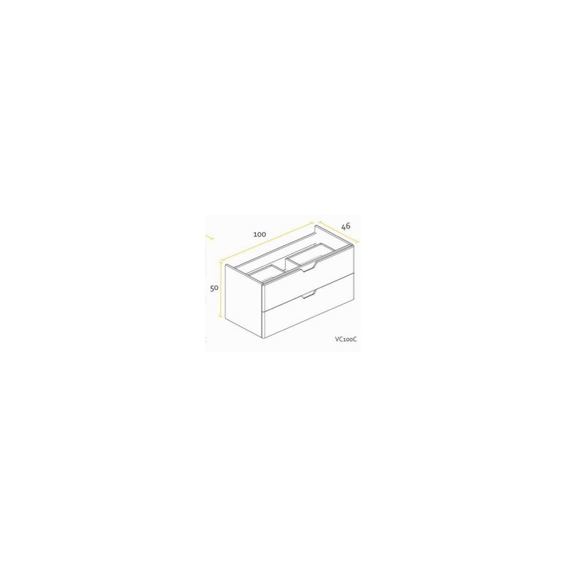 BUONA VANITORIO COLGANTE 100CM CIMA PVC OLIVA