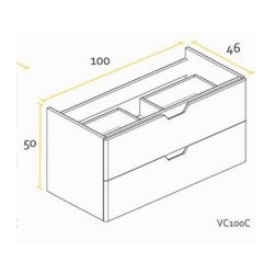BUONA VANITORIO COLGANTE 100CM CIMA PVC BCO